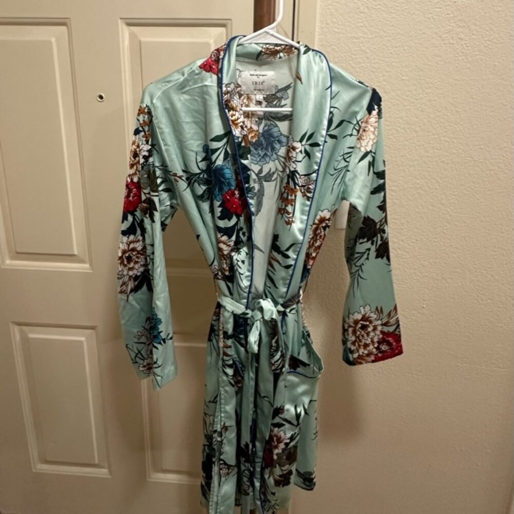 Iris Satin Floral Robe